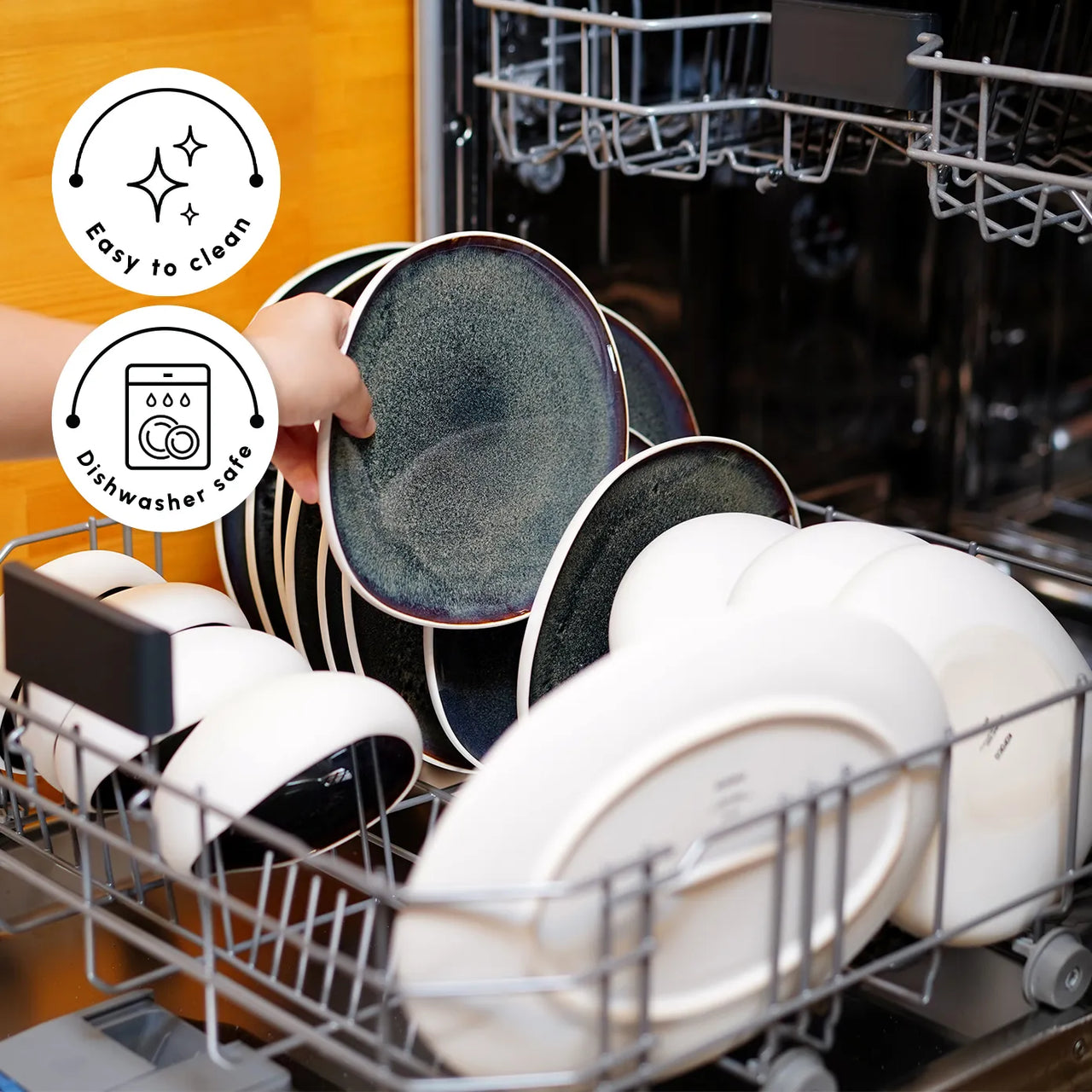 Juego de Vajilla Premium de 52 Piezas para 12 Personas – Cerámica Stoneware Blanca