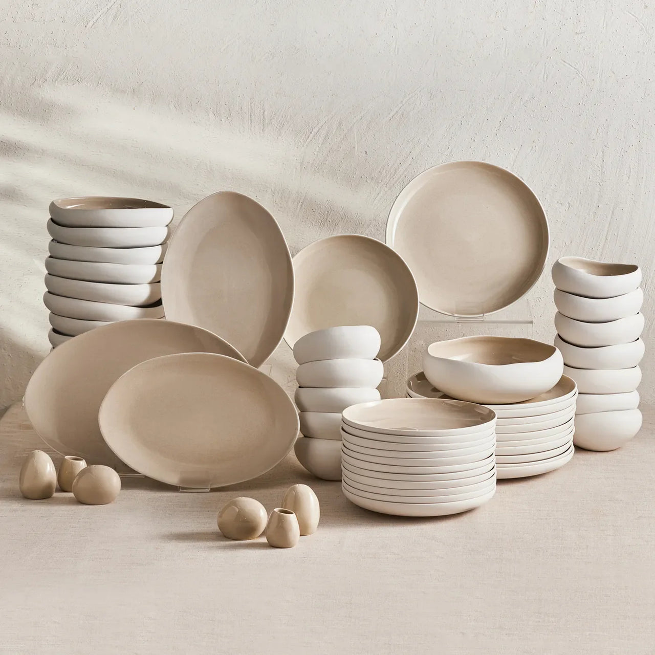 Juego de Vajilla Premium de 52 Piezas para 12 Personas – Cerámica Stoneware Beige