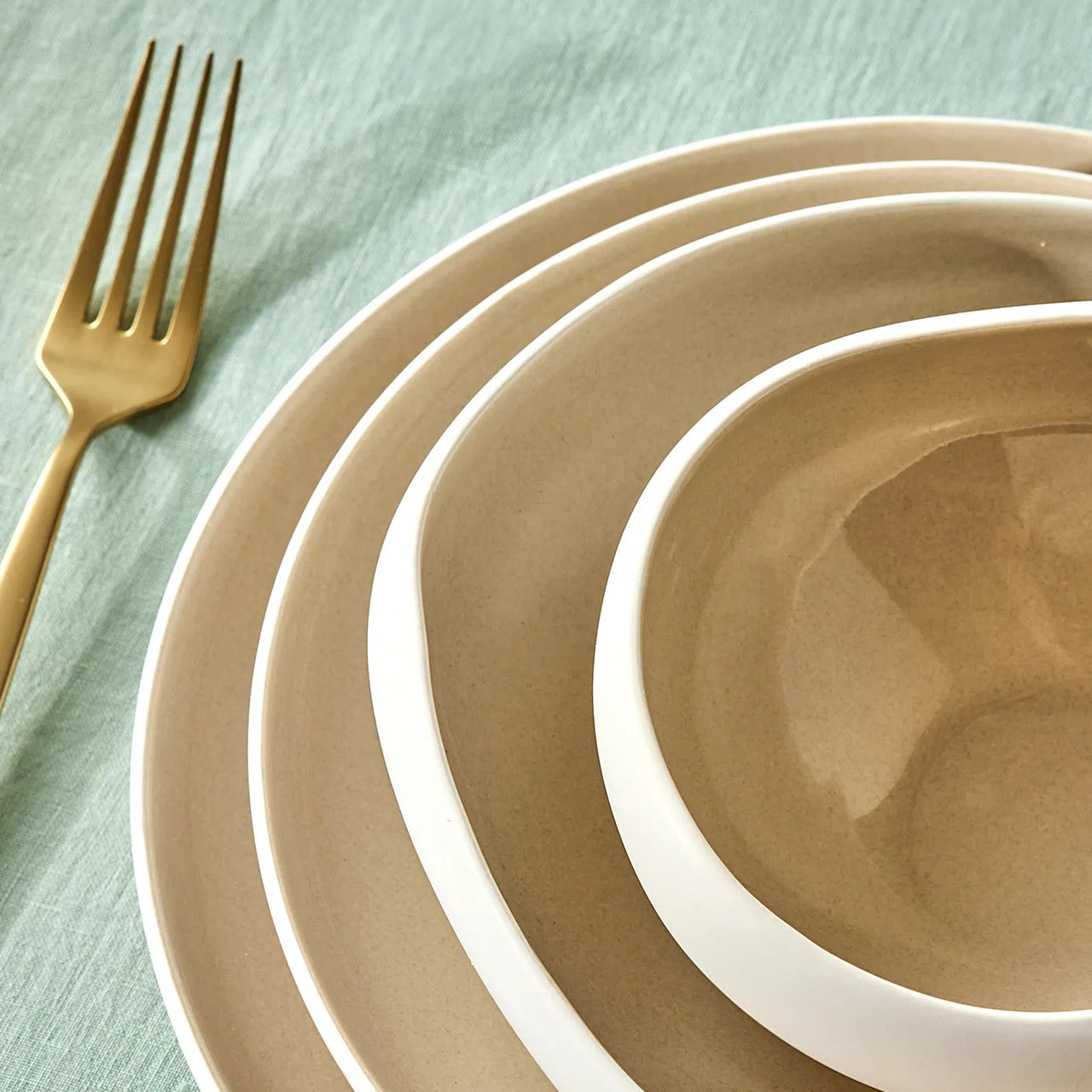 Juego de Vajilla Premium de 52 Piezas para 12 Personas – Cerámica Stoneware Beige