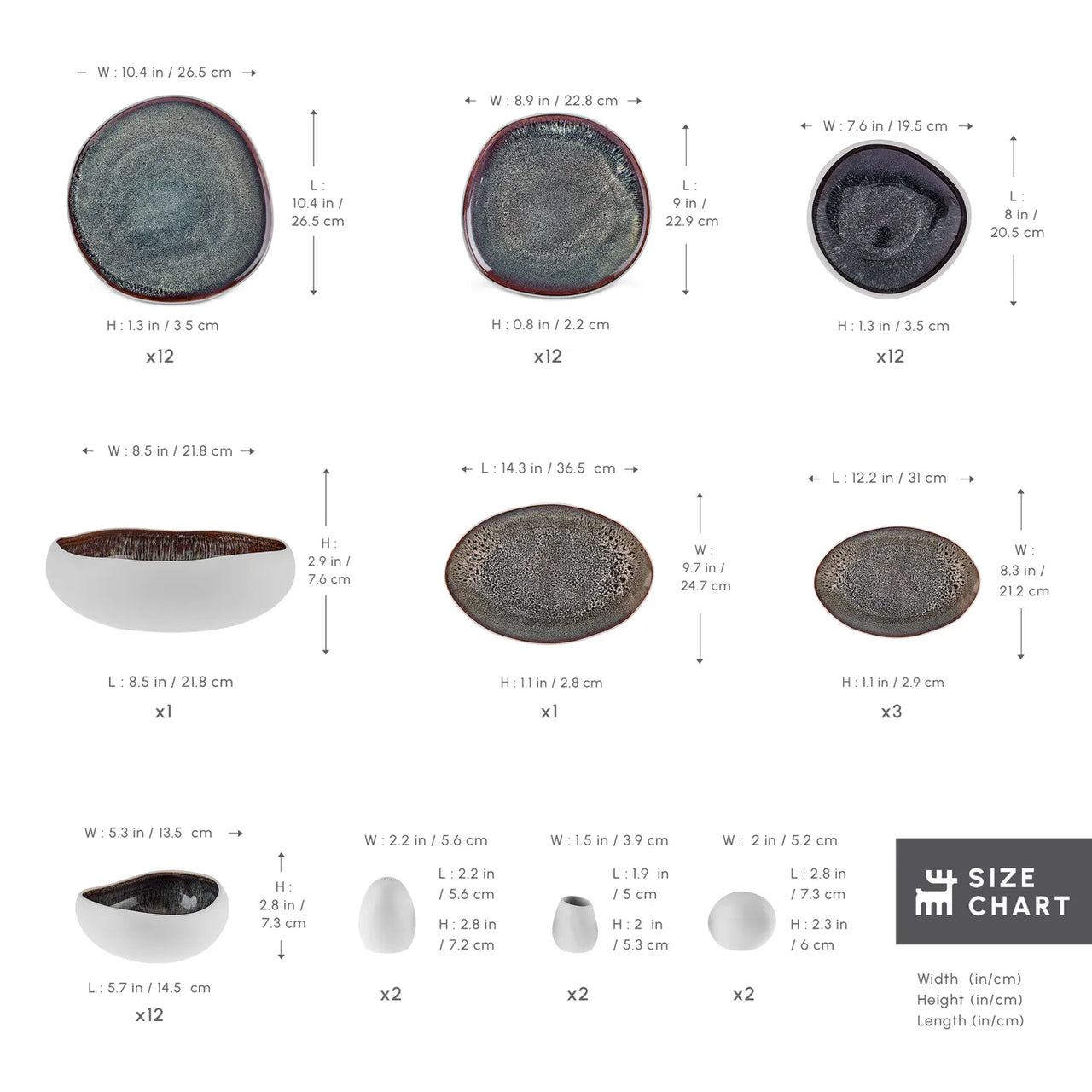 Juego de Vajilla Premium de 52 Piezas para 12 Personas – Cerámica Stoneware Blanca